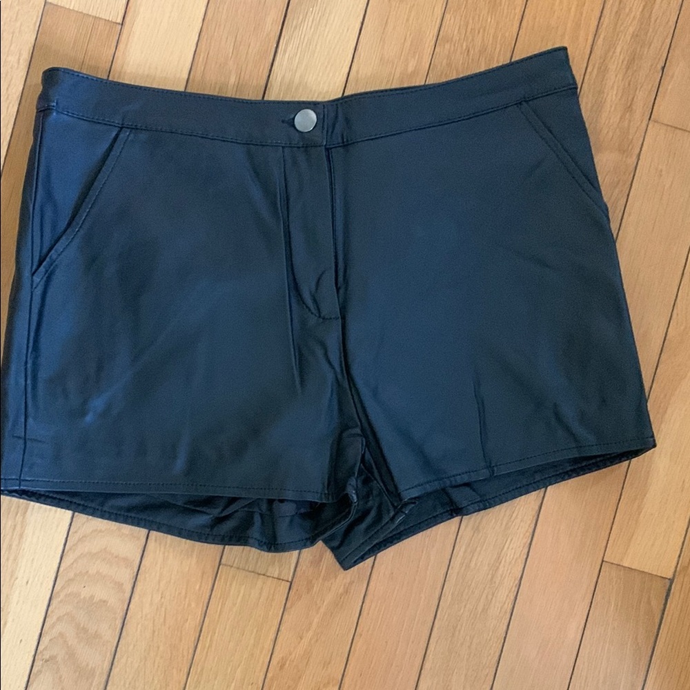 Faux Leather Moto Shorts